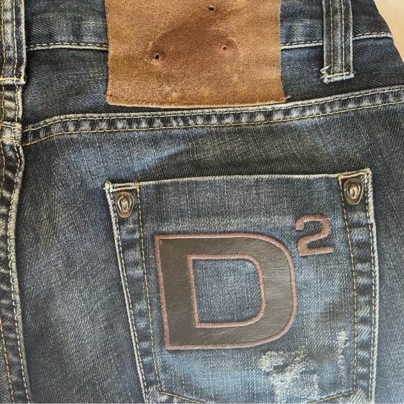 Dsquared2 embroidered native woman cowboy hat button boot cut jean low rise - Picture 9 of 14